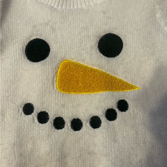 Kids' Snowman Sweater - White & Yellow - Picture 3 of 3